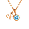 EMANCO 3D Zodiac Rune Necklace with Birthstone and Crystals