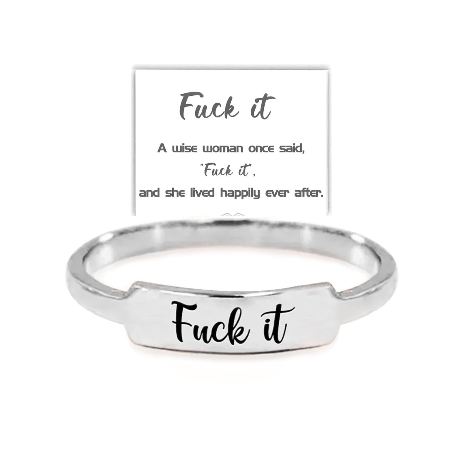 Engraved Inspirational Bar Ring | Stainless Steel