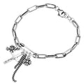 Old Thai Silver Bracelet Cross Pendant