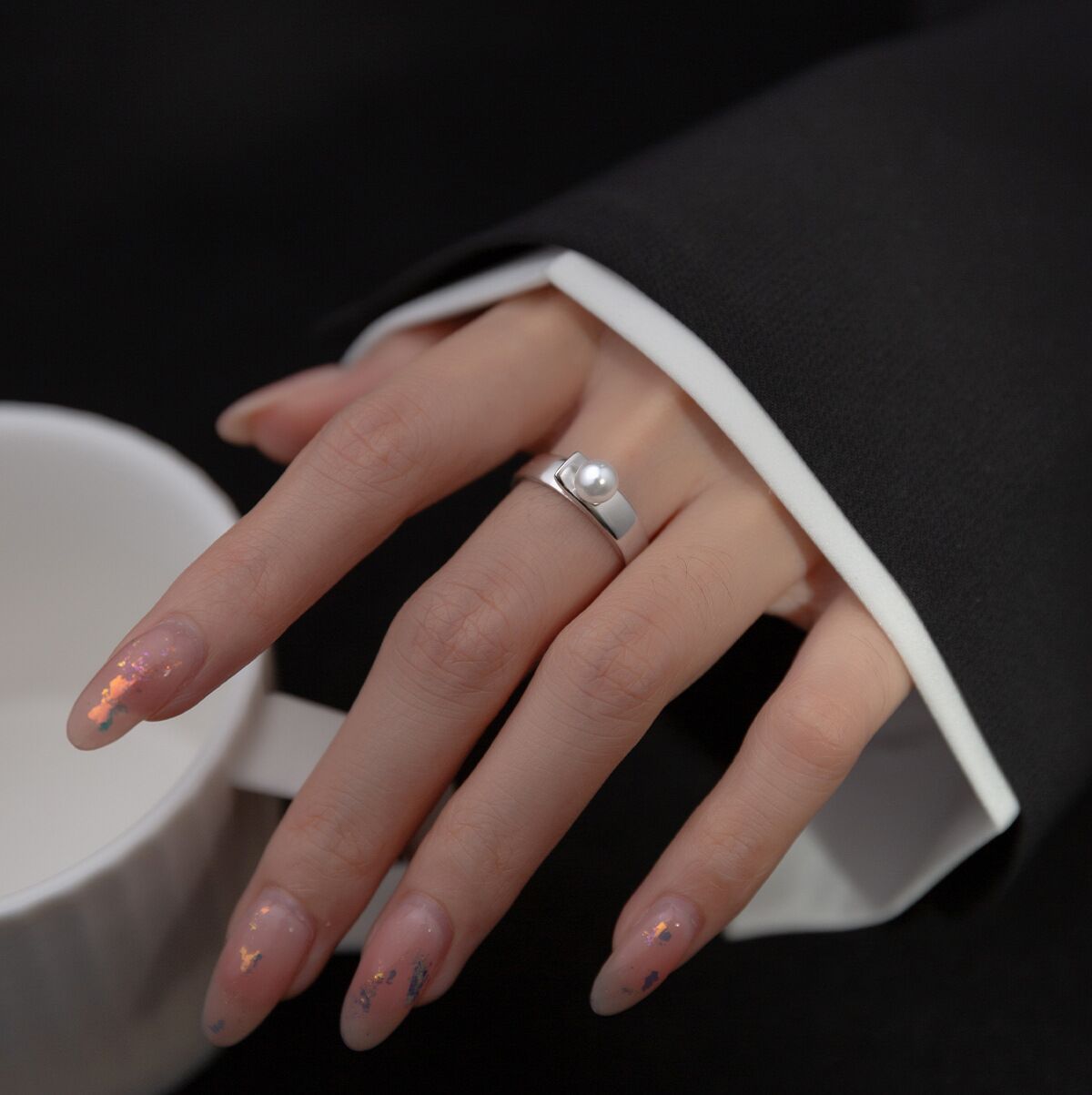 Korean Pearl Ring | Minimalist Design for Women
