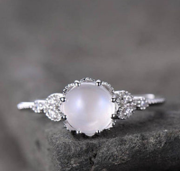 Moonstone Engagement Ring | Opal Fashion Ring for Women