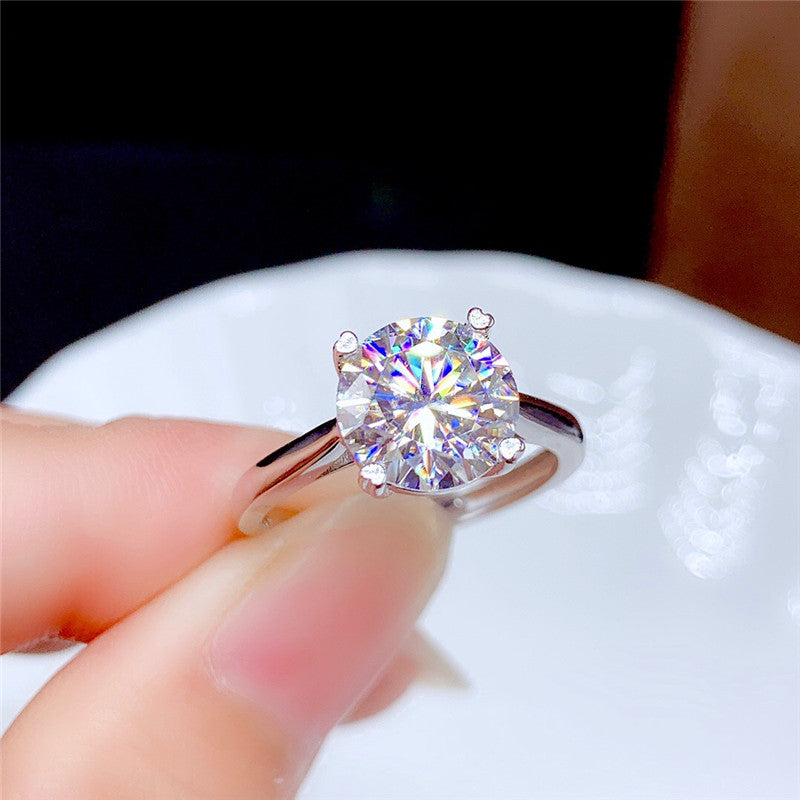 Moissanite Engagement Ring | 925 Silver Couples Ring