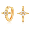 Gold Huggie Earrings | Snake & Shell Beaded Hoop Earrings for Women