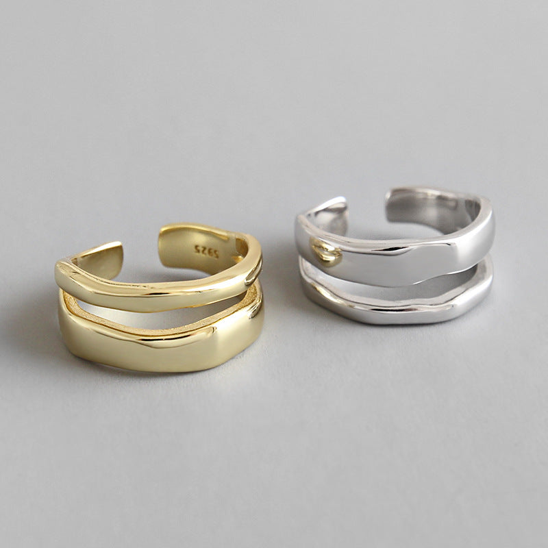 Double Layer Open Ring | S925 Silver Women's Ring