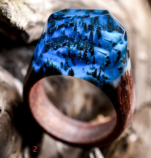 Time Ring | Resin & Wood Minimalist Ring
