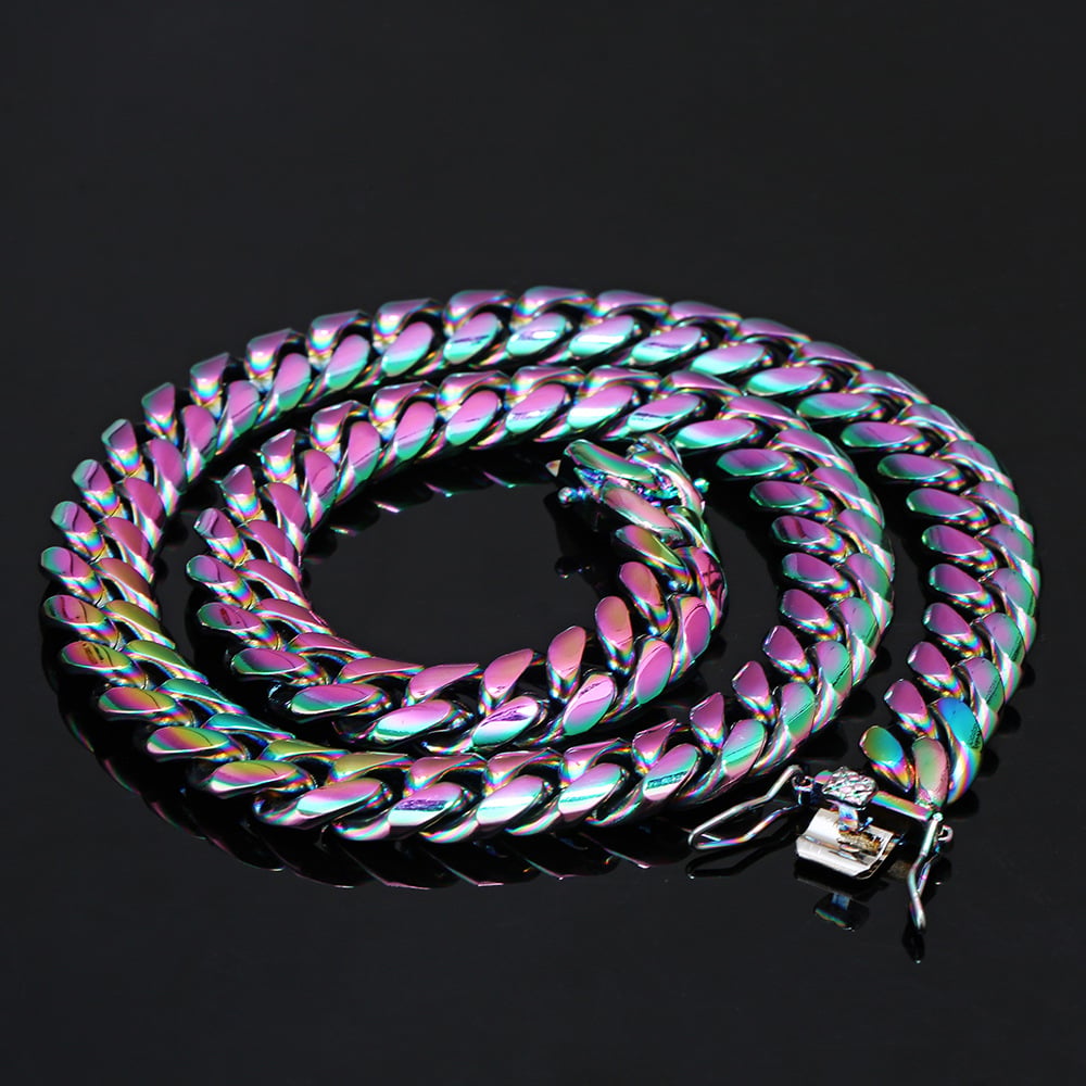Titanium Steel Cuban Chain with Smooth Buckle Necklace