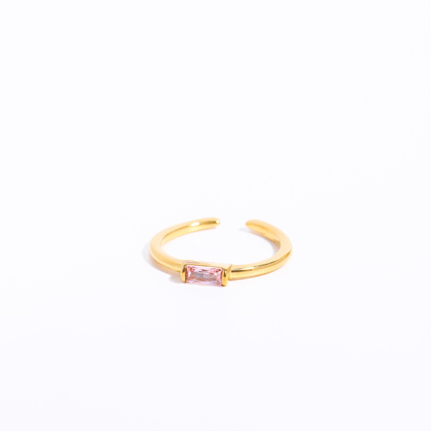 18K Gold Plated Birthstone Titanium Steel Ring