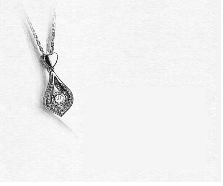 Necklace with Zirconia Waterdrop Pendant