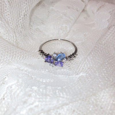 Floral Moon Ring | Adjustable Open Ring