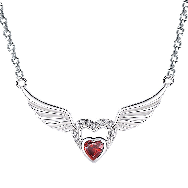 925 Silver Minimalist Angel Wings Pendant Necklace