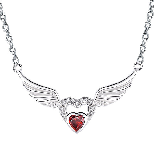925 Silver Minimalist Angel Wings Pendant Necklace