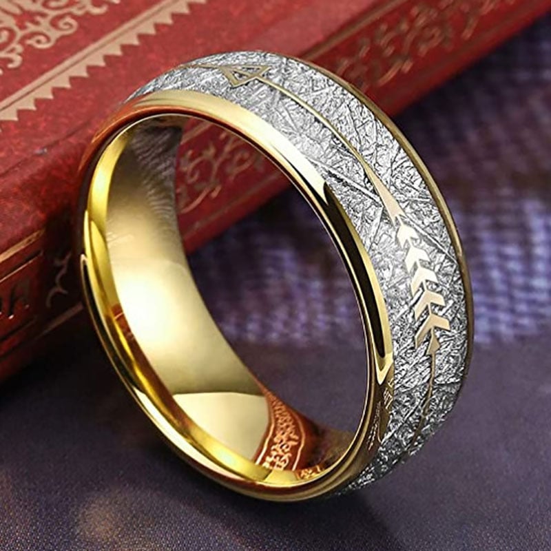 Gold Double Color Polished Ring | Minimalist Design