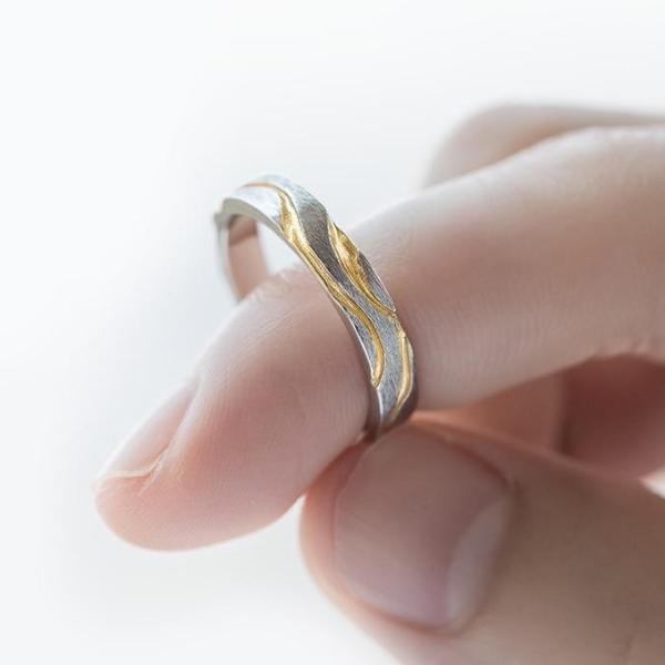 Couple's Matching Ring Set | Resizable Alloy Rings with Stone Accents