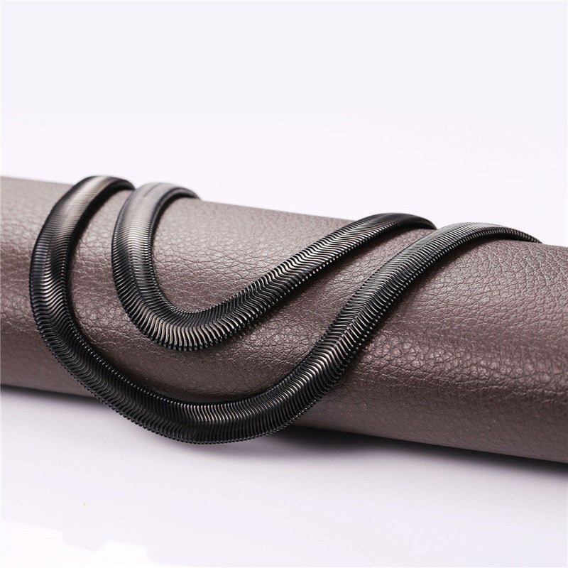 Titanium Steel Snake Bone Chain Necklace in Alloy