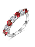 July Birthstone Eternity Band | 925 Silver Ruby Ring