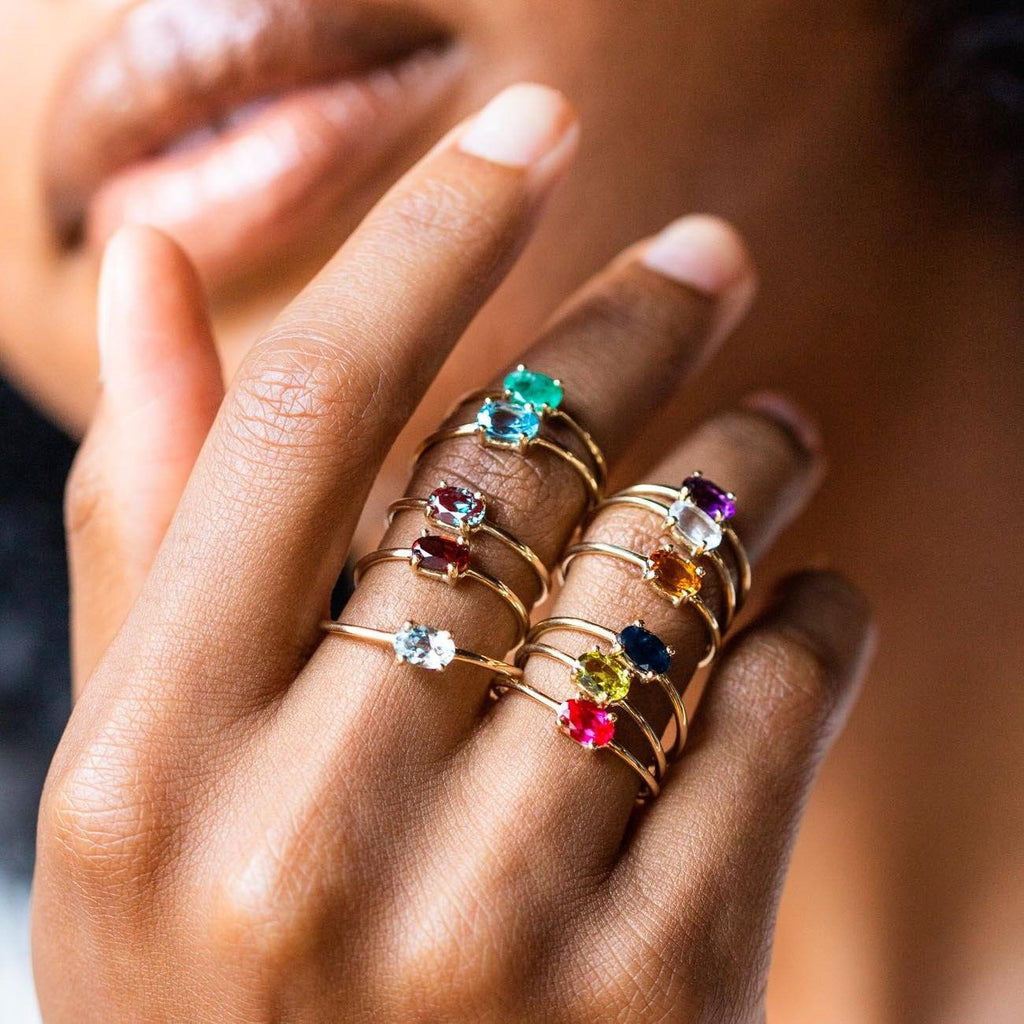 December Birthstone Ring | 18K Gold Stainless Steel