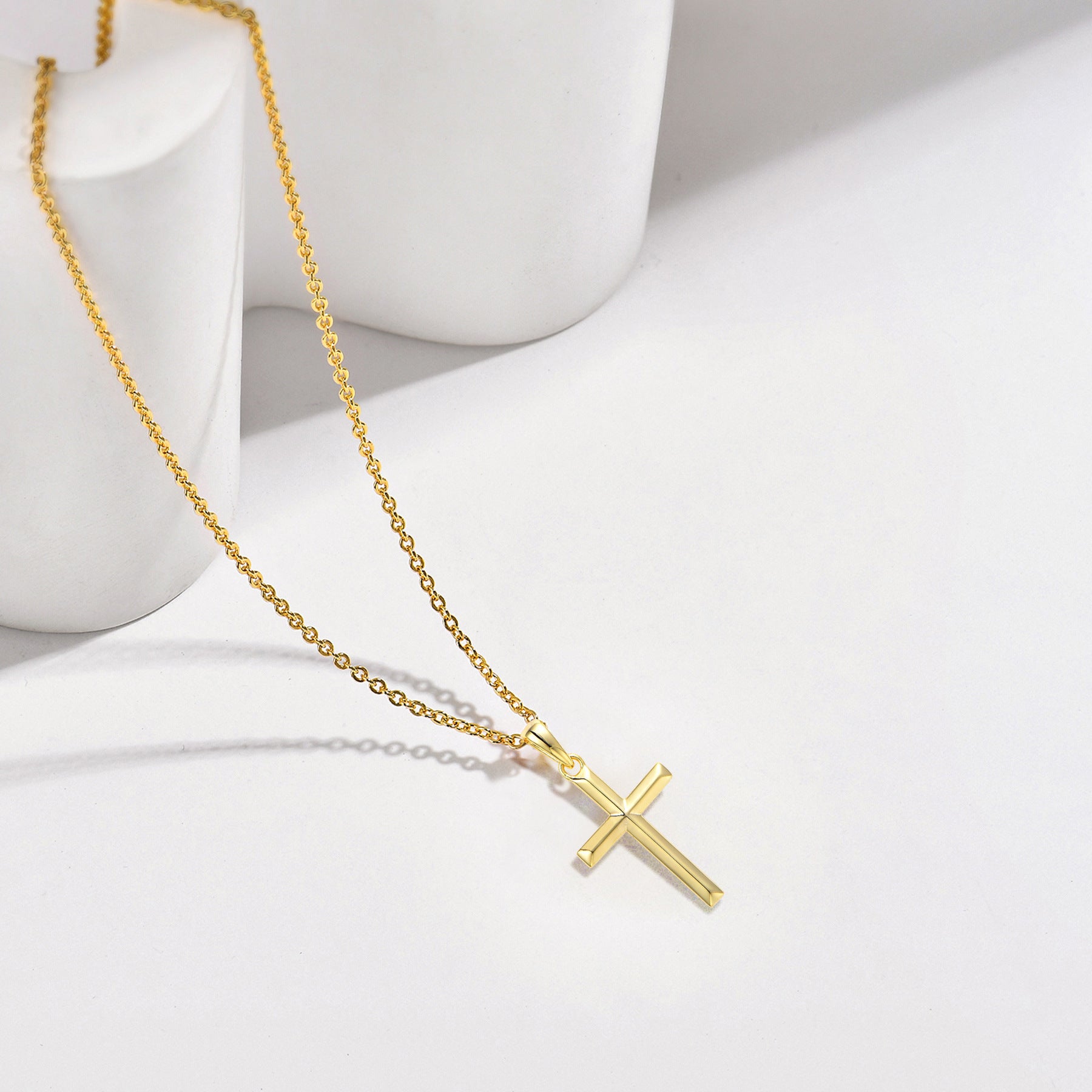 Vintage Cross Pendant Necklace in S925 Silver for Women