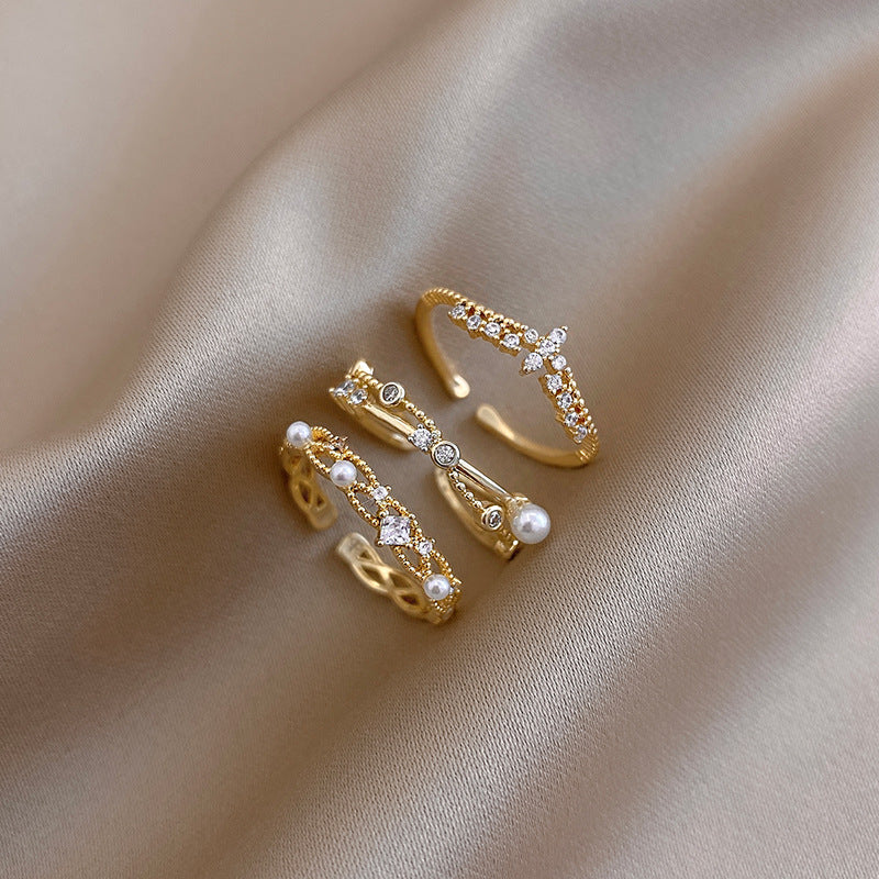 Pearl & Zircon Ring | Minimalist Design for Women