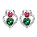 Birthstone Stud Earrings | Emerald & Ruby Gemstone Earrings