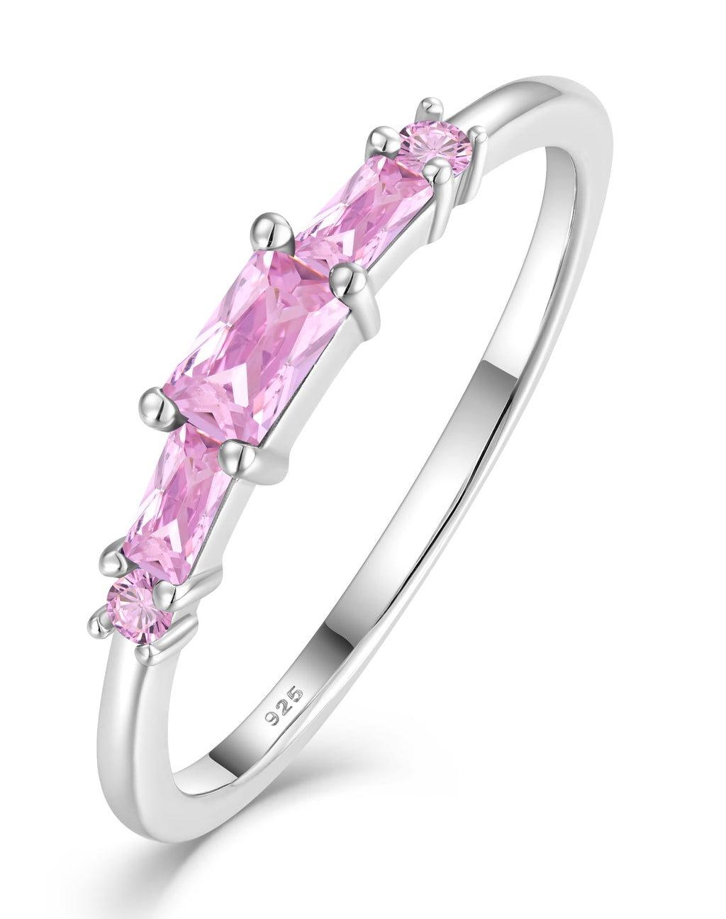 Pink Tourmaline Eternity Ring | Sterling Silver October Birthstone