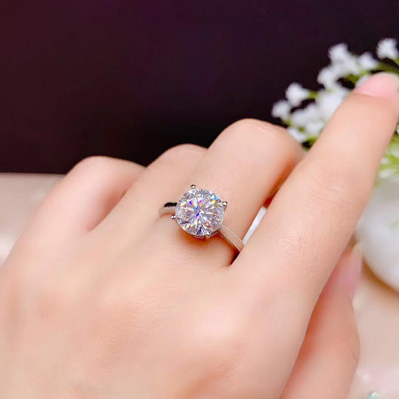 Moissanite Engagement Ring | 925 Silver Couples Ring
