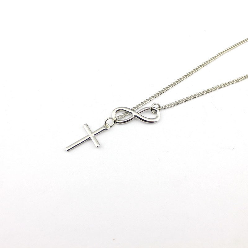 Infinity Cross Sweater Chain Necklace | Long Layering Necklace