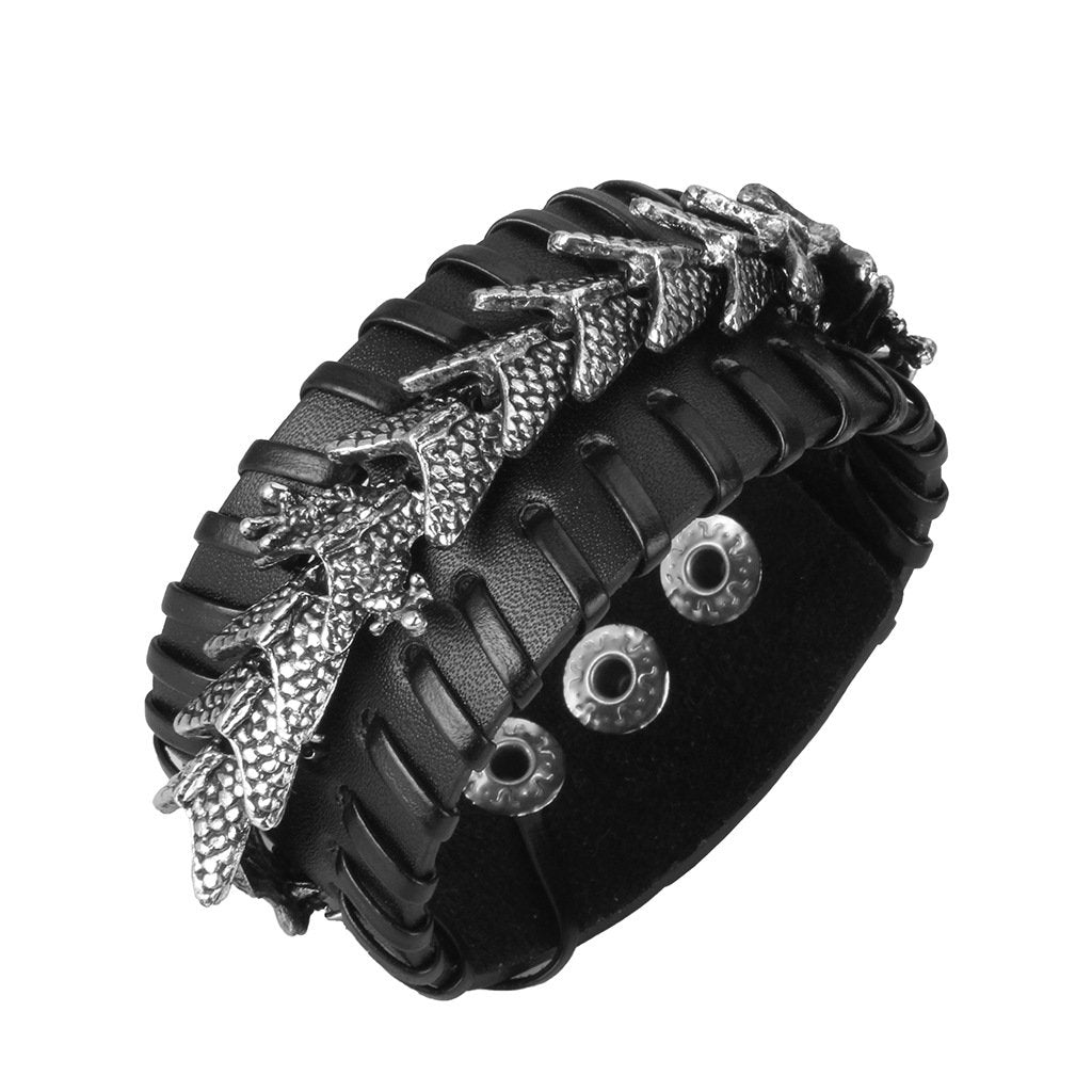 Couples Leather & Alloy Bracelet for Men | Matching Relationship Jewelry