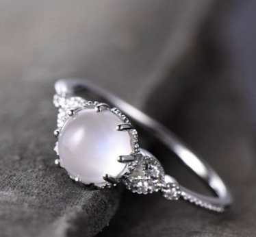 Moonstone Engagement Ring | Opal Fashion Ring for Women