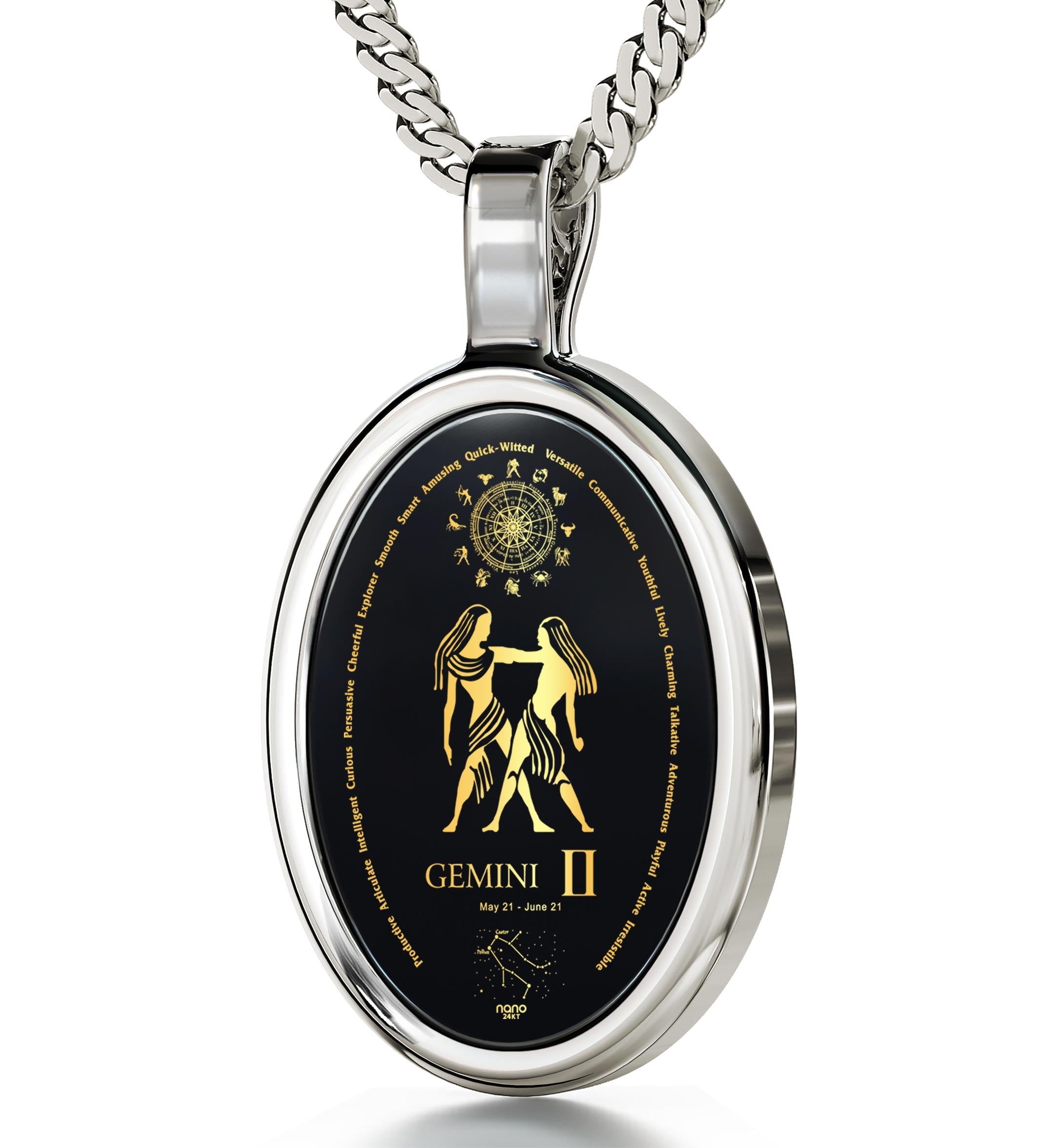 Gemini Zodiac Necklace | Dainty Astrology Pendant for Women