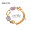 Cuban Link Chain Baroque Pearl Square Plate Bracelet