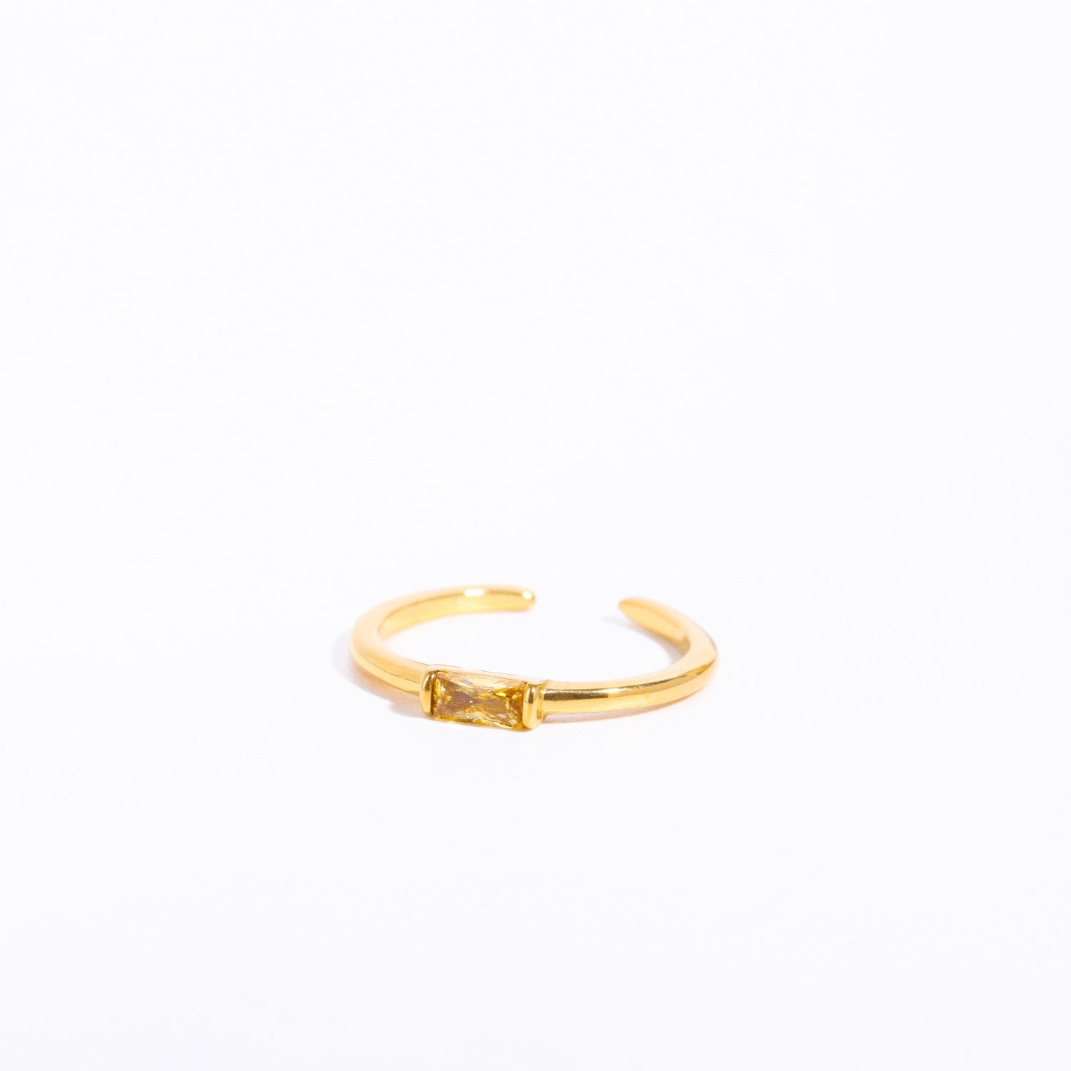 18K Gold Plated Birthstone Titanium Steel Ring