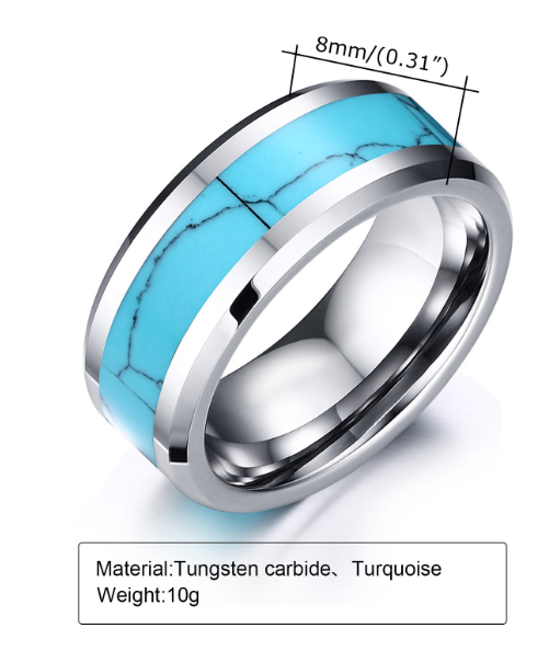 Fashion Stainless Steel Turquoise Rings for Men and Women