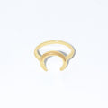 Minimalist Moon Open Ring | Celestial Design