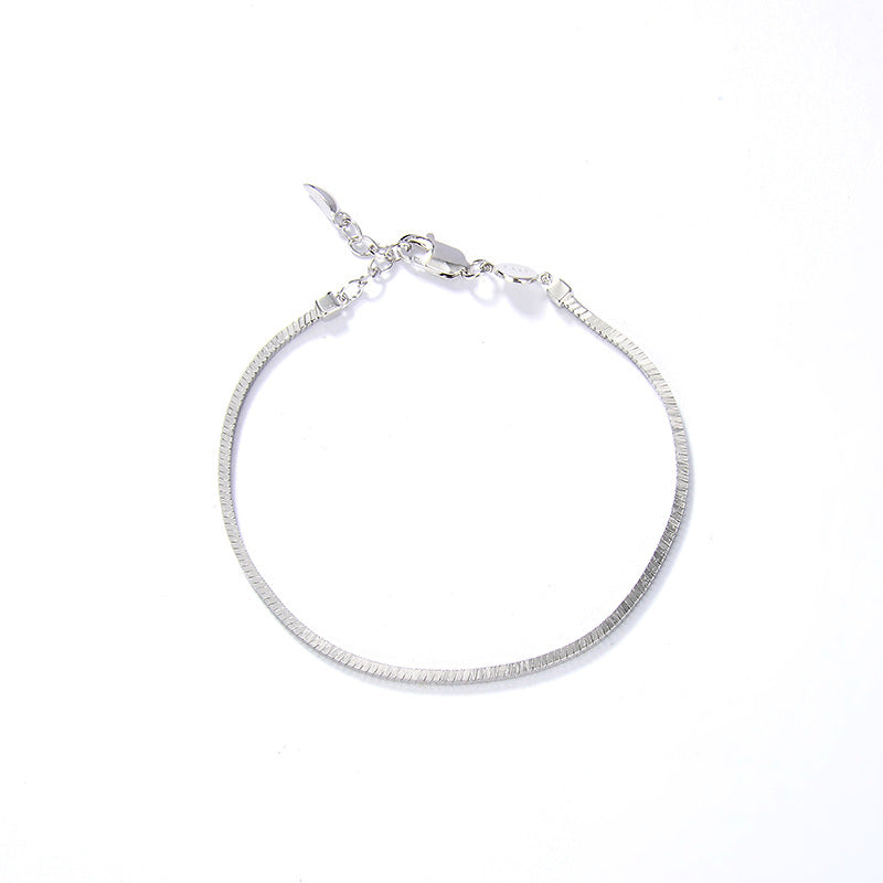 Vintage Ins Square Scaled Snake Bone Chain Bracelet