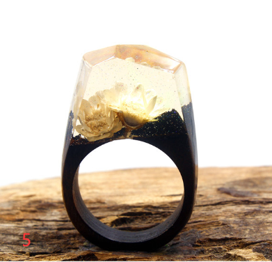Time Ring | Resin & Wood Minimalist Ring