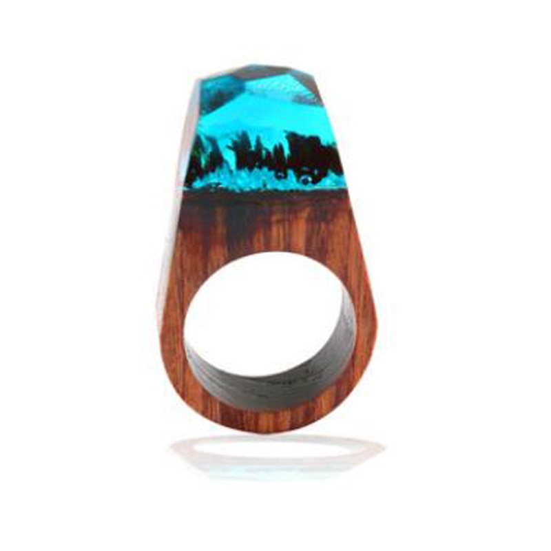 Pointed Wooden Resin Ring | Ethnic Style
