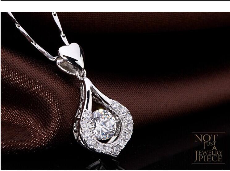 Necklace with Zirconia Waterdrop Pendant