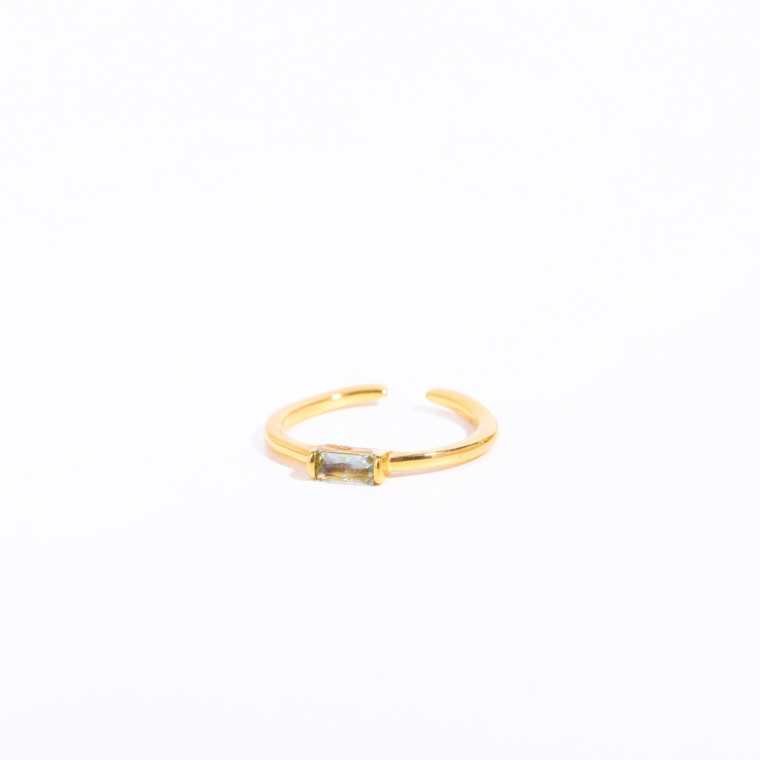 18K Gold Plated Birthstone Titanium Steel Ring