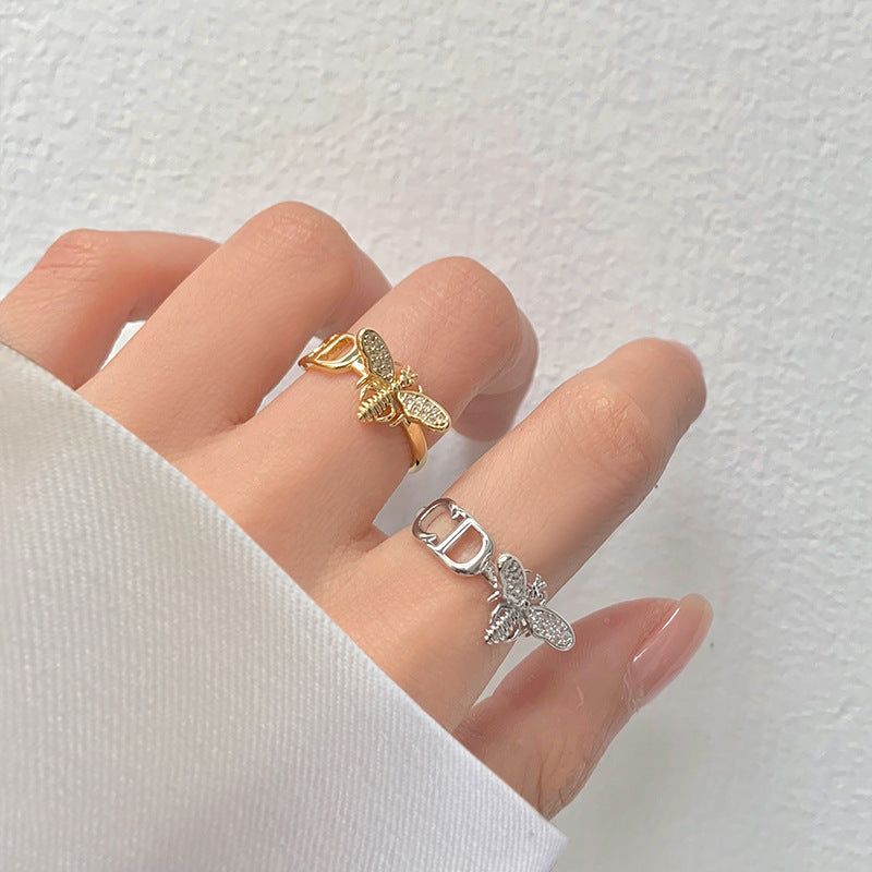 Minimalist Bee Ring | Adjustable Brass Ring