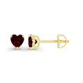 Garnet Heart Stud Earrings | 925 Silver January Birthstone