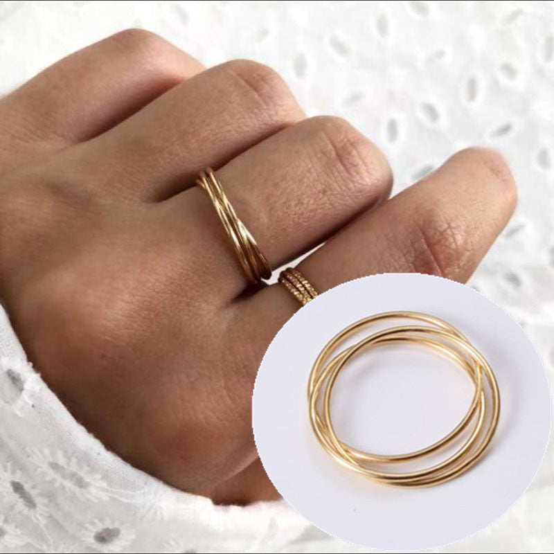 Minimalist Multi-Ring Fashion Statement Ring