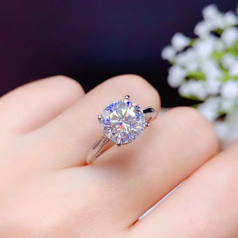 Moissanite Engagement Ring | 925 Silver Couples Ring