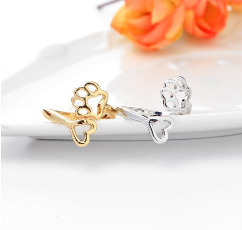 Cat Paw Open Ring | Cute Adjustable Ring