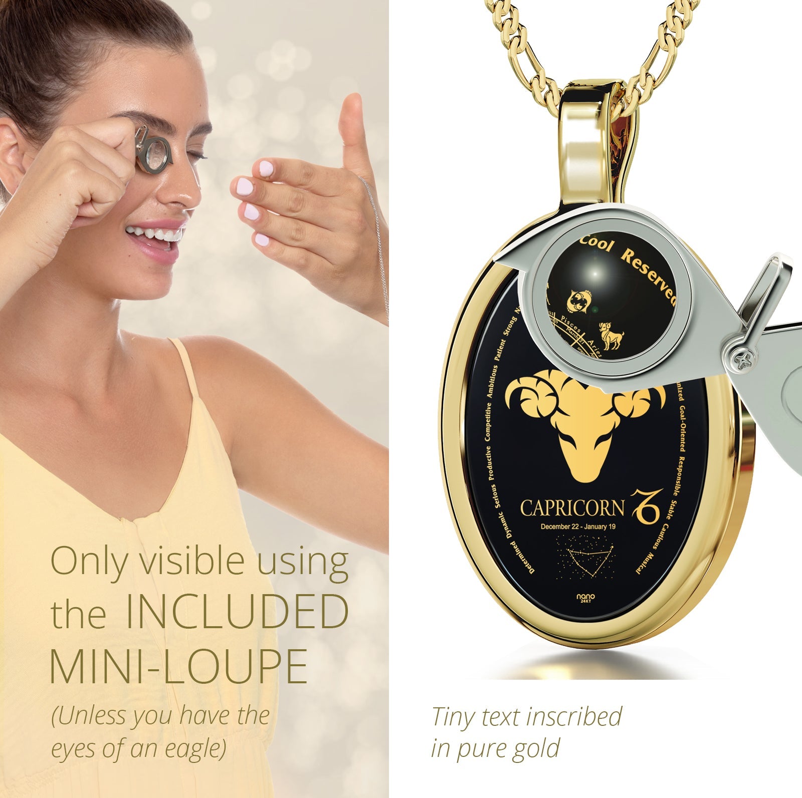 Capricorn Zodiac Necklace | Dainty Astrology Pendant for Women