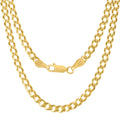 KISPER Gold Chain for Men - 925 Sterling Silver Gold Plated Necklace for Men Solid Diamond-Cut 5mm Curb Cuban Link Chain Italian Mens Gold Chain with Lobster Clasp - Made in Italy 20 inches