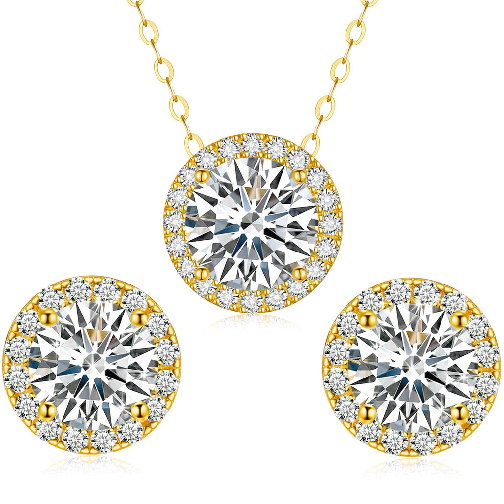 Moissanite Diamond Necklace & Earrings Set – 1ct D Color VVS1 Lab-Created Jewelry for Women