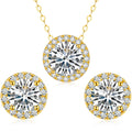Moissanite Diamond Necklace & Earrings Set – 1ct D Color VVS1 Lab-Created Jewelry for Women