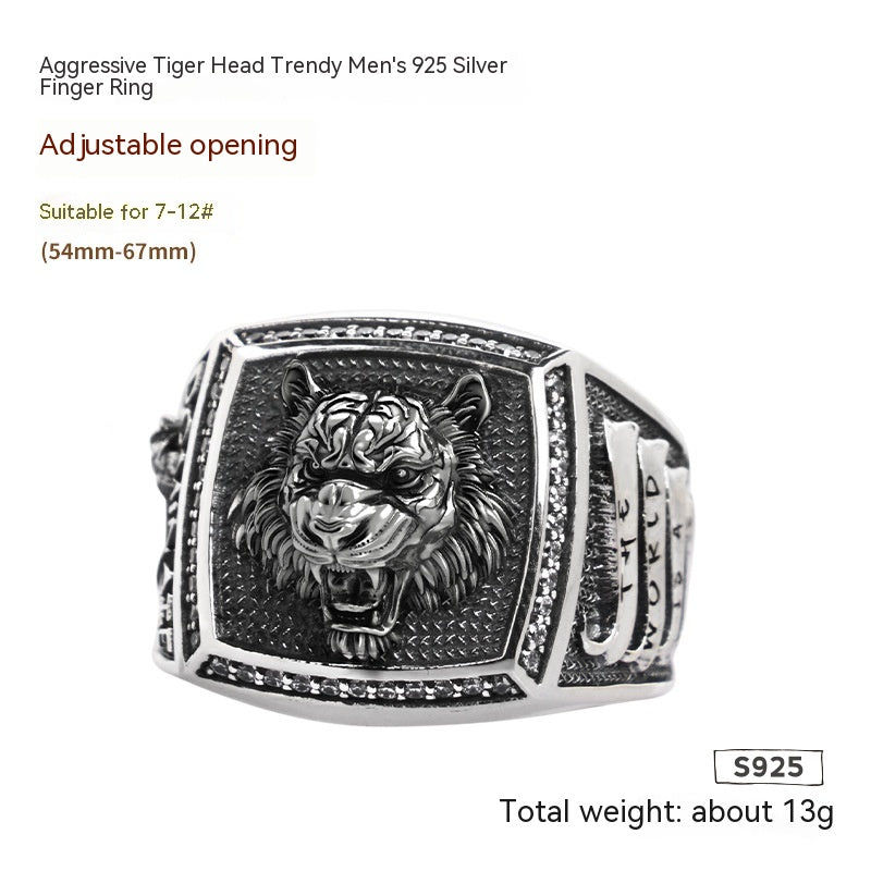 Chinese Zodiac Tiger Ring | Ethnic Style Statement Ring