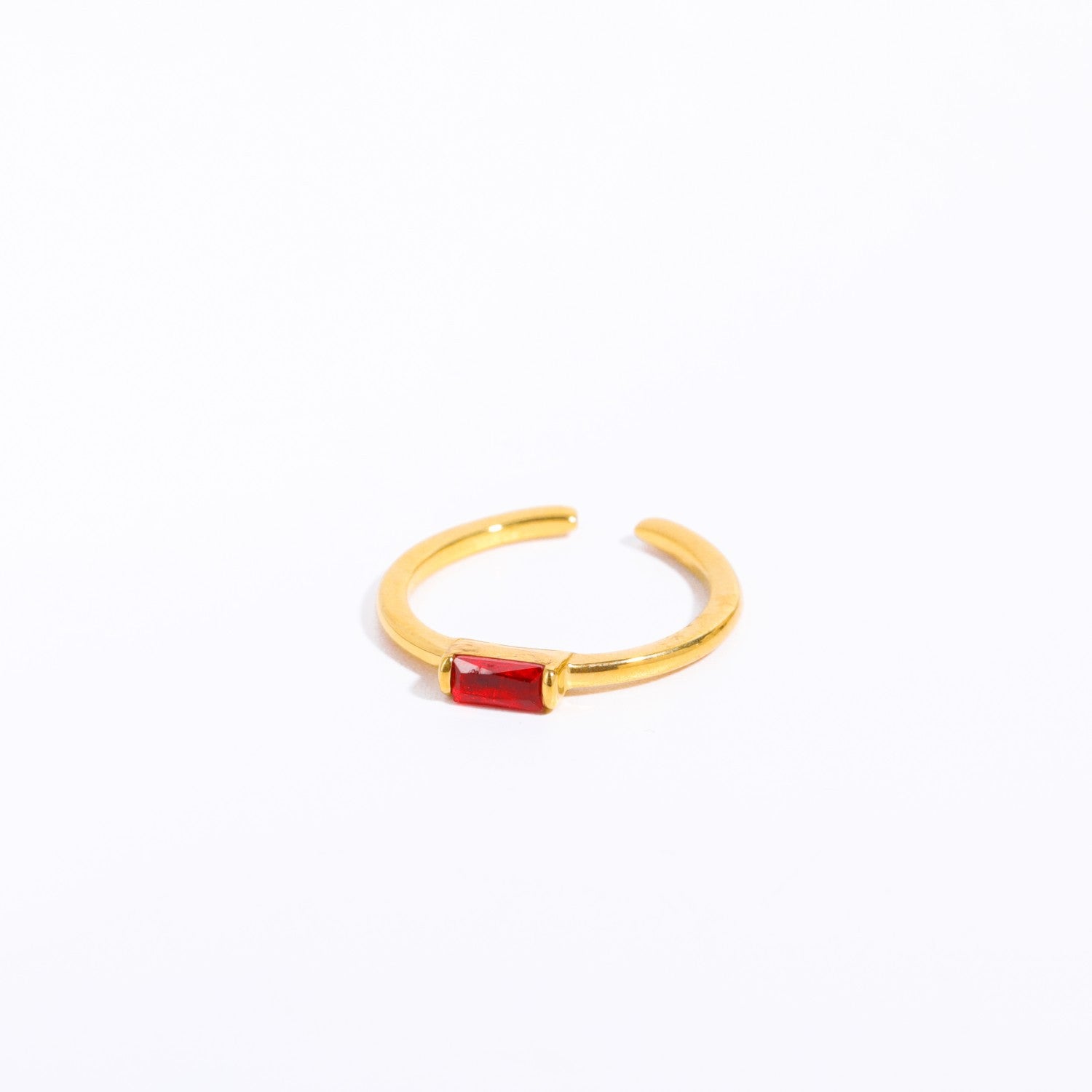 18K Gold Plated Birthstone Titanium Steel Ring