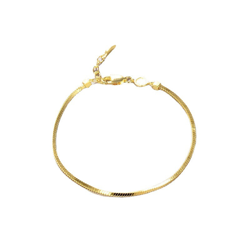 Vintage Ins Square Scaled Snake Bone Chain Bracelet